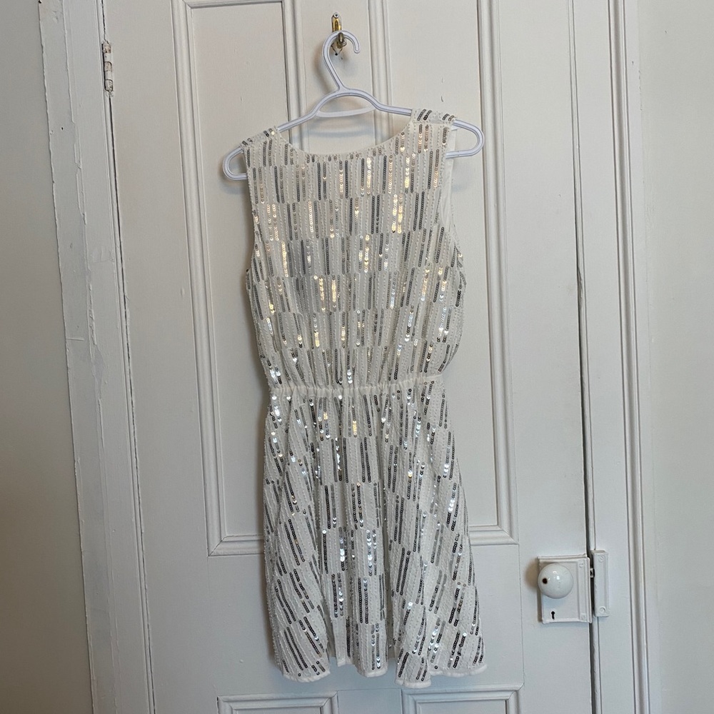 NWT- White Sequin Mini Dress